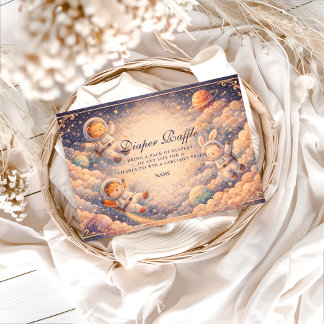 Celestial Astronaut Neutral Space Diapper Raffle  Informatiekaartje