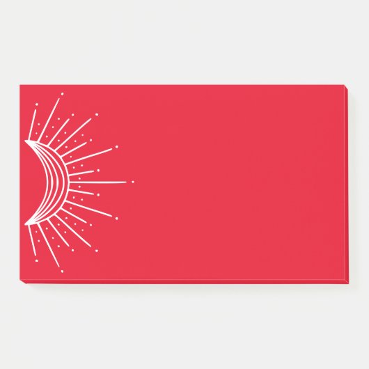 Celestial, Astronomisch. Crescent Sun Ray Post-it® Notes (Voorkant)