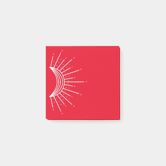 Celestial, Astronomisch. Crescent Sun Ray Post-it® Notes (Voorkant)