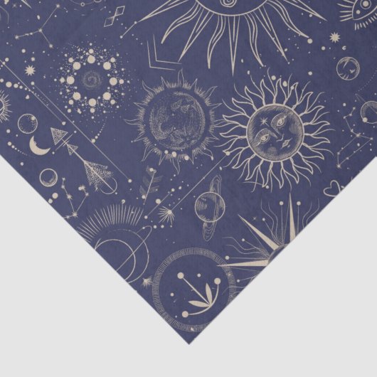 Celestial Astronomy Navy Pattern Tissuepapier (Detail)