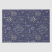Celestial Astronomy Navy Pattern Tissuepapier (Voorkant)