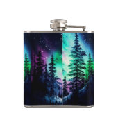 Celestial Aurora Borealis noordelijk licht Heupfles (Achterkant)