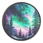 Celestial Aurora Borealis noordelijk licht Hockey Puck (Voorkant)