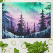 Celestial Aurora Borealis noordelijk licht Theedoek (Gevouwen)