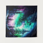 Celestial Aurora Borealis noordelijk licht Wandkleed (Voorkant (horizontaal))