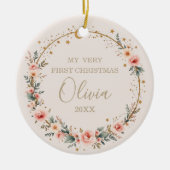 Celestial Baby First Christmas gepersonaliseerd Keramisch Ornament (Voorkant)