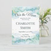 Celestial Baby Shower Invitation | Watercolor Moon (Debout devant)