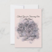 Celestial Baby shower Roze Waterverf Baby Meisje Bedankkaart (Voorkant)