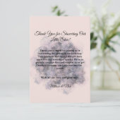 Celestial Baby shower Roze Waterverf Baby Meisje Bedankkaart (Staand voorkant)