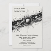 Celestial Band Bruiloft Uitnodiging met QR Code (Voorkant)
