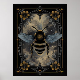 Celestial Bee Poster - Gotische Botanische Insecte