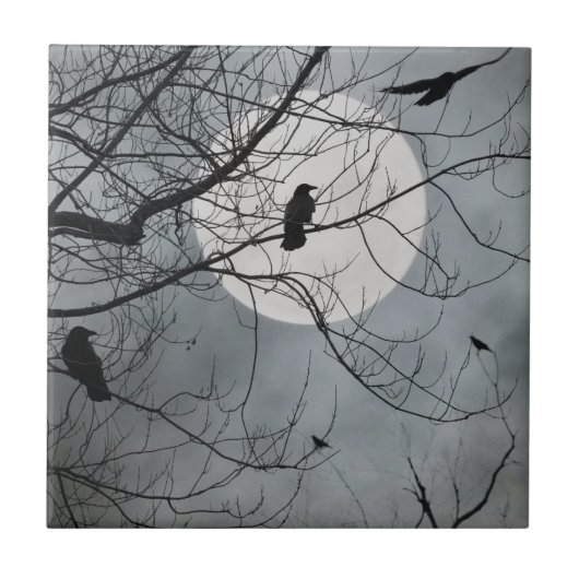 Celestial Birds Keramische Tegel Tegeltje (Voorkant)