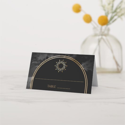 Celestial Black Arch Galaxy Place Card (Voorkant)