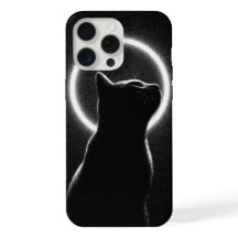 Celestial Black Cat Lunar Halo Phone Case