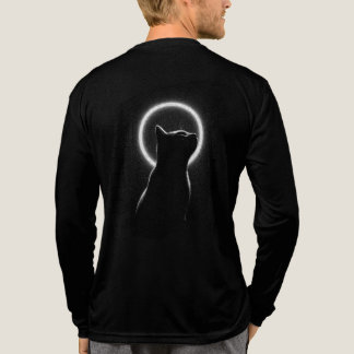 Celestial Black Cat Silhouette Long Sleeve Tri-Blend Shirt