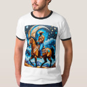 Celestial Black Cowboy Western Art Tshirt (Voorkant)