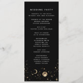 Celestial Black en Gold Wedding Programma's (Achterkant)