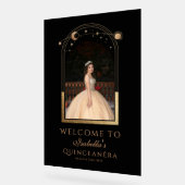 Celestial Black Gold Quinceañera Anniversaire Bien (Angle)