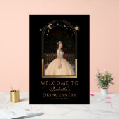 Celestial Black Gold Quinceañera Anniversaire Bien (Mariage)