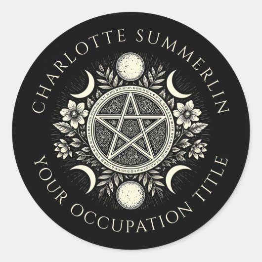 Celestial Black Ronde Sticker (Voorkant)