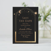 Celestial Black Save The Date Verjaardag Quinceane (Staand voorkant)