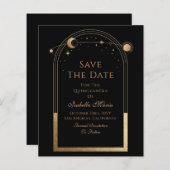 Celestial Black Save The Date Verjaardag Quinceane (Voorkant / Achterkant)