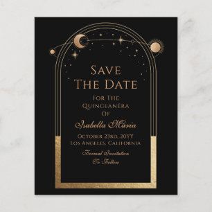 Celestial Black Save The Date Verjaardag Quinceane