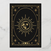 Celestial Black Tarot Kaart bruiloft Folie Uitnodi (Achterkant)