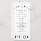 Celestial Black White Lune programme de mariage (Dos)