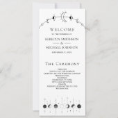 Celestial Black White Lune programme de mariage (Devant)