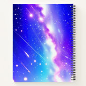 Celestial Blauw en Roze Galaxy Aangepaste Naam Notitieboek (Achterkant)