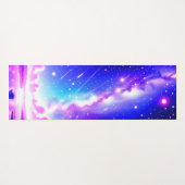 Celestial Blauw & Roze Galaxy Aangepaste Naam Dual Yogamat (Achterkant (horizontaal))