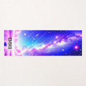 Celestial Blauw & Roze Galaxy Aangepaste Naam Dual Yogamat (Voorkant (horizontaal))