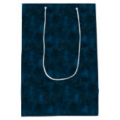 Celestial Blauwe en Witte Sterrennacht Medium Cadeauzakje (Achterkant)