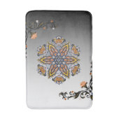 Celestial Bloom – Black & White Mandala Floral Des Badmat (Voorkant Verticaal)