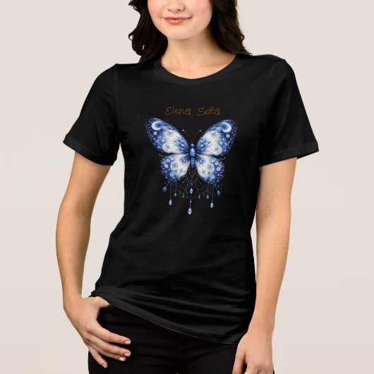 Celestial Bloom Butterfly - custom Tri-Blend Shirt (Voorkant)