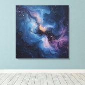 Celestial Bloom: een nevel in beweging Canvas Afdruk (Insitu (Houten vloer))