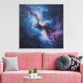 Celestial Bloom: een nevel in beweging Canvas Afdruk (Insitu (Woonkamer))