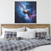 Celestial Bloom: een nevel in beweging Canvas Afdruk (Insitu (Slaapkamer))