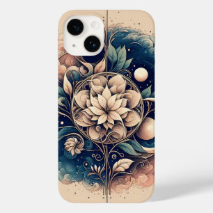 Celestial Bloom - Mystic Floral Moon Art Case-Mate iPhone 14 Hoesje