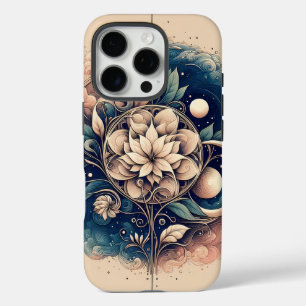 Celestial Bloom - Mystic Floral Moon Art iPhone 16 Pro Hoesje