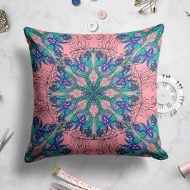 Celestial Bloom Pillow in Pink Kussen