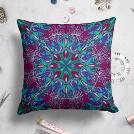 Celestial Bloom Pillow in Plum Kussen