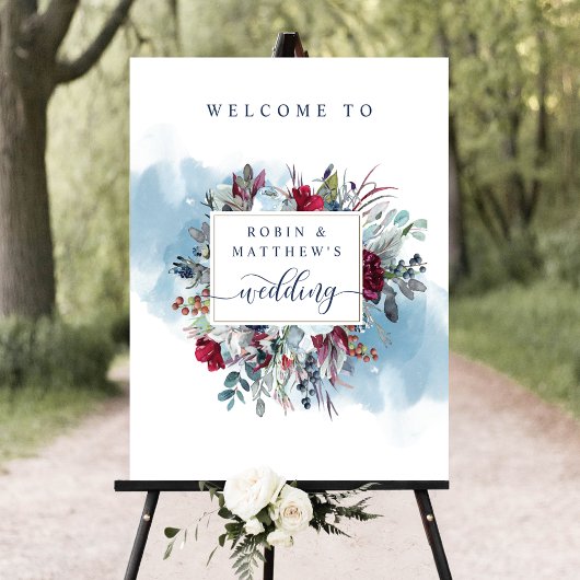 Celestial Blooms, Floral Wedding Welcome Sign. Poster