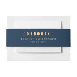 Celestial Blue Belly Band Uitnodigingen Wikkel