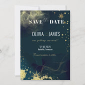 Celestial Blue Galaxy Save the Date Wedding Kaart (Voorkant)