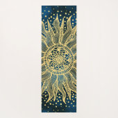 Celestial Blue Gold Mandala Sun Yogamat (Achterkant)