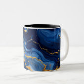 Celestial Blue & Gold Marble Luxury Mug (Devant droit)