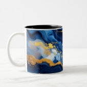 Celestial Blue & Gold Marble Luxury Mug (Gauche)