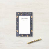 Celestial Blue met Faux Gold Stars Post-it® Notes (Op bureau)